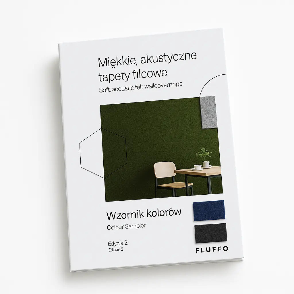 Fluffo Wallpaper Colour Sampler Book – Acoustic Wallpaper Swatches on white background Decormania UK