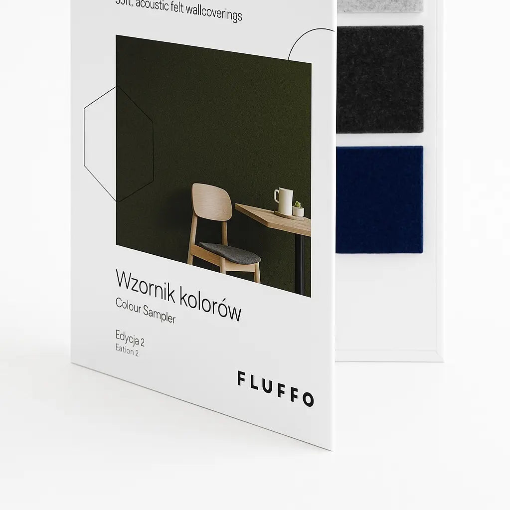 Fluffo Wallpaper Colour Sampler Book on white background Acoustic Wallpaper Swatches Decormania UK