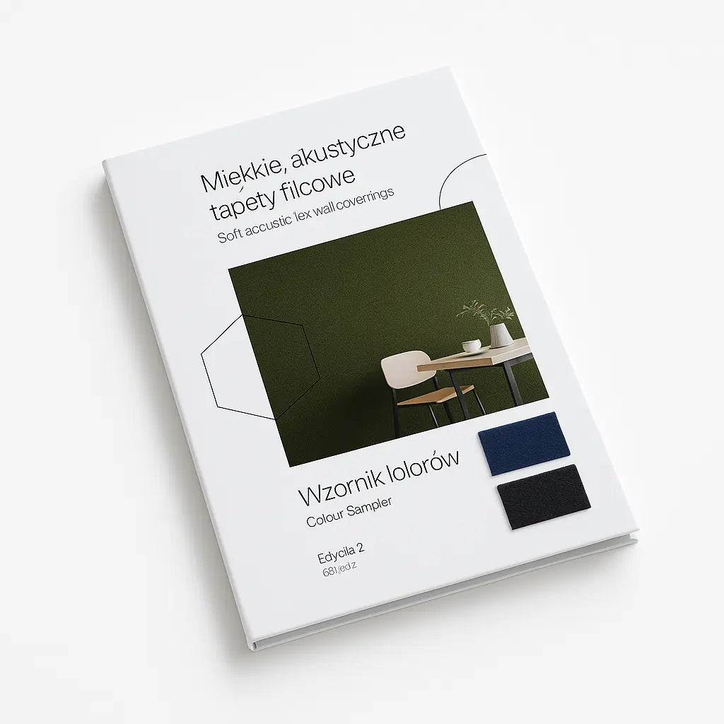 Fluffo Wallpaper Colour Sampler Book on white background Acoustic Wallpaper Swatches Decormania UK