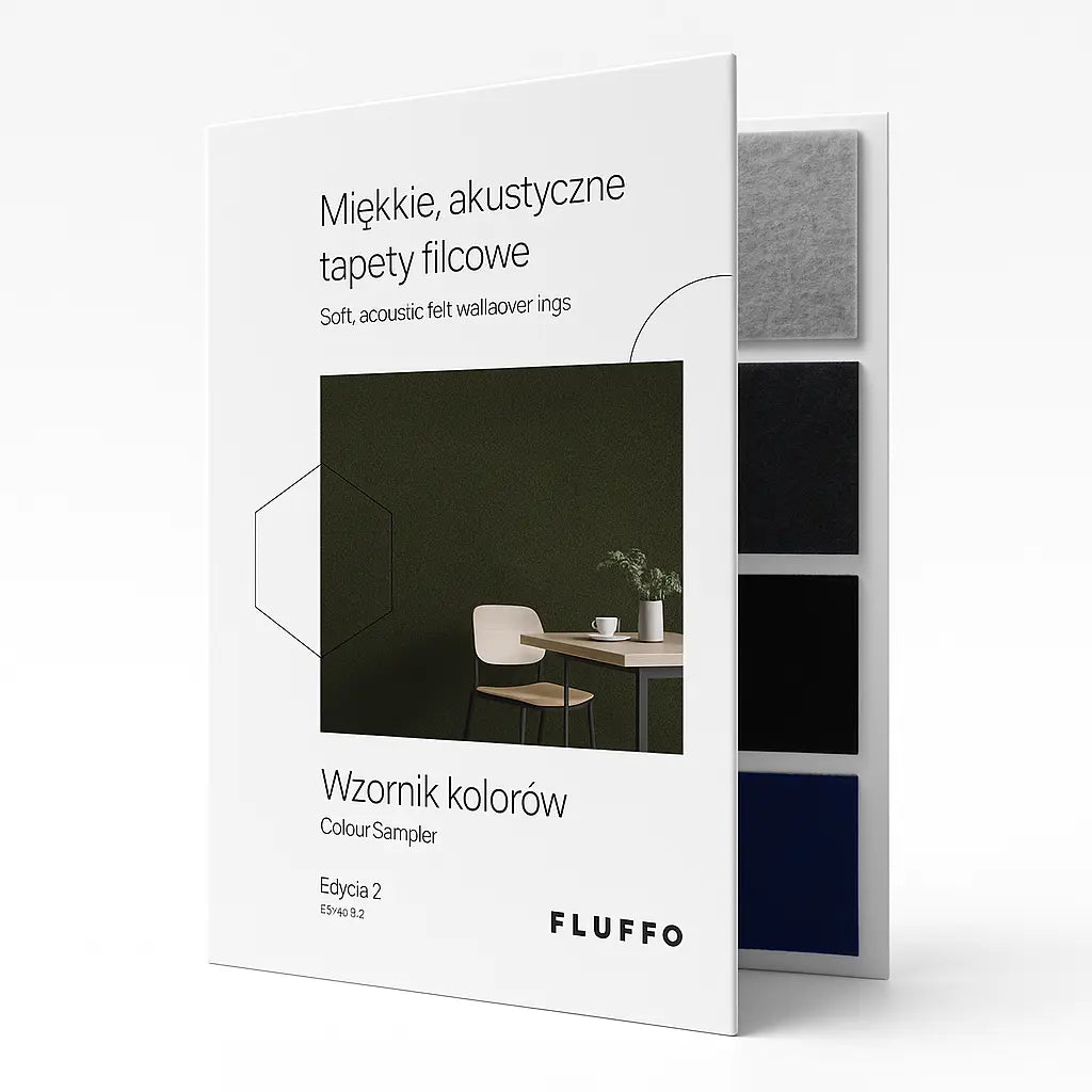 Fluffo Wallpaper Colour Sampler Book on white background Acoustic Wallpaper Swatches Decormania UK