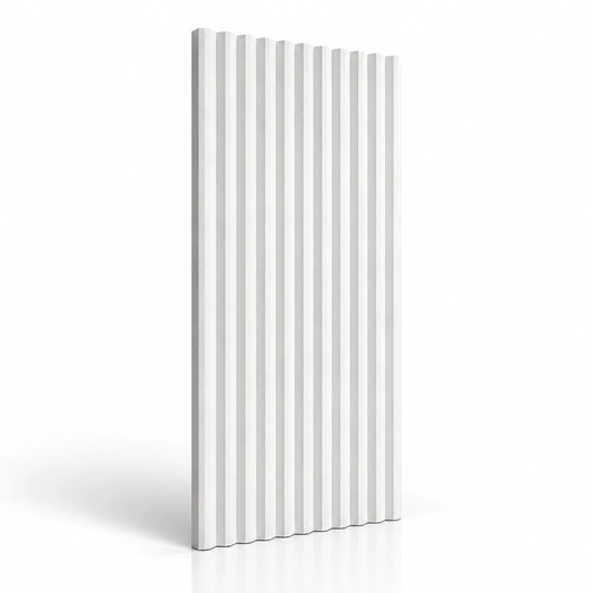 Fluted Arrow Gypsum 3D Wall Panel – White Product View