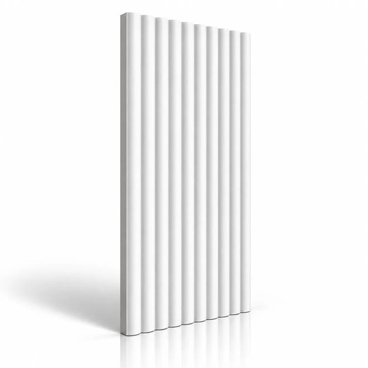 Fluted Bamboo Gypsum 3D Wall Panel 100 cm x 50 cm – White Product View