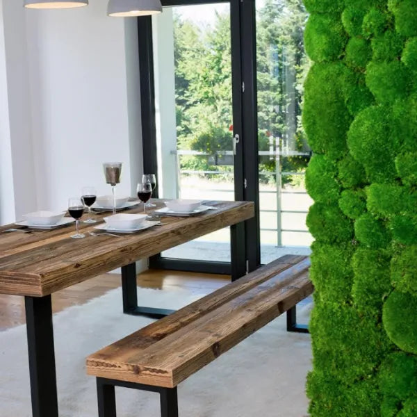 Frameless Pillow Moss Wall Panels Square in dining room interior DecorMania UK