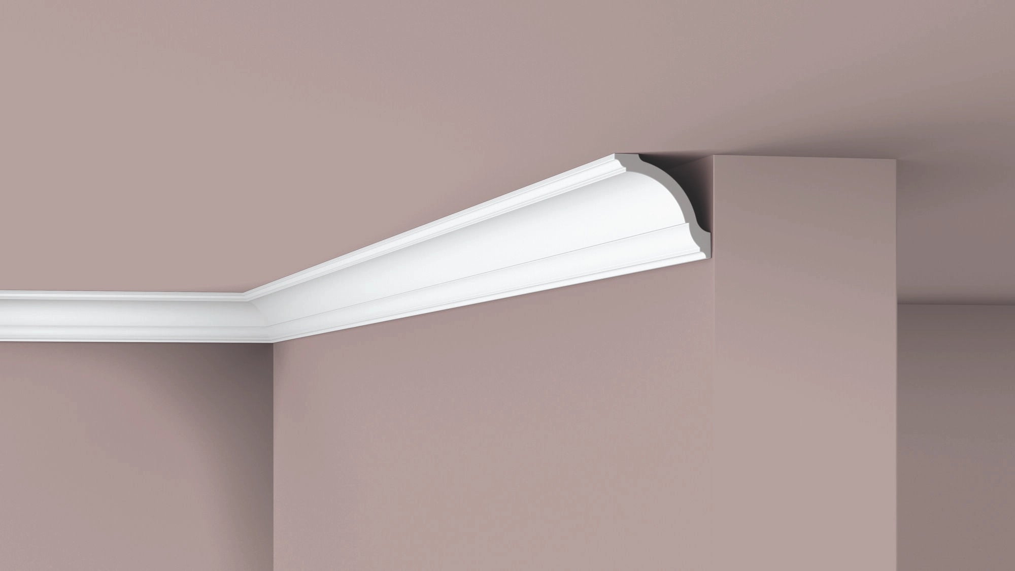 NOMASTYL® NMC 2m Ceiling Coving on plain wall and ceiling Decormania UK