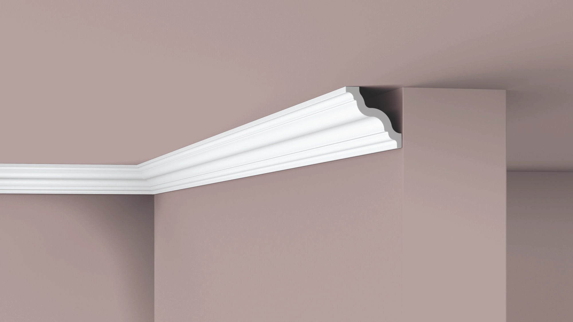 NOMASTYL® NMC 2m Ceiling Coving on plain wall and ceiling Decormania UK