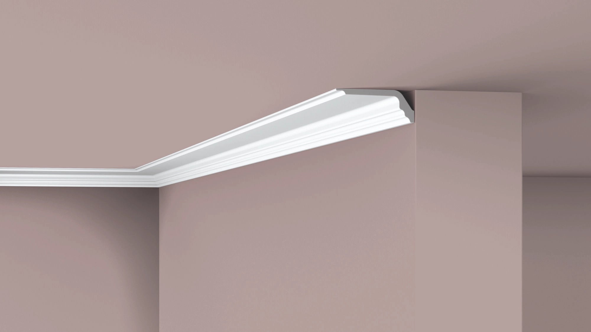 NOMASTYL® NMC 2m Ceiling Coving on plain wall and ceiling Decormania UK