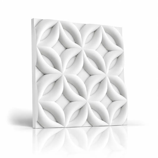 White Grecian 3D gypsum wall panel 50 x 50 cm