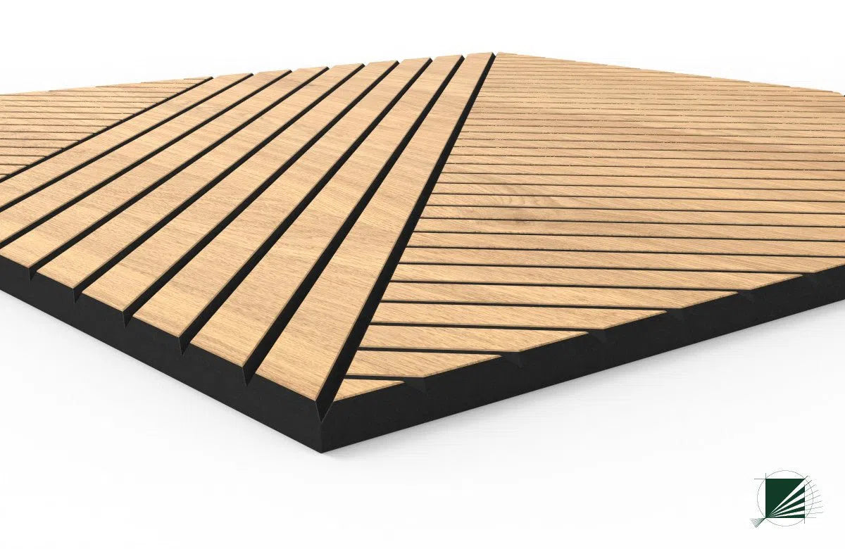 GrooveCraft Milled Acoustic Wall Panels MDF - 1  closeup on white background DecorMania UK
