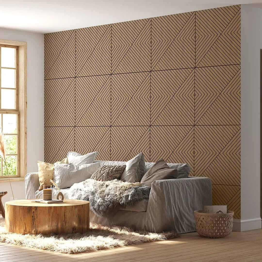 GrooveCraft Milled Acoustic Wall Panels MDF - 2 living room interior DecorMania UK