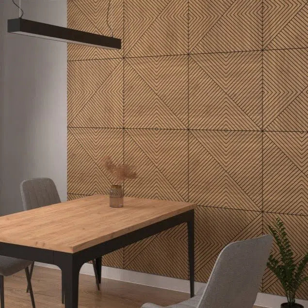GrooveCraft Milled Acoustic Wall Panels MDF - 2 dining room interior DecorMania UK