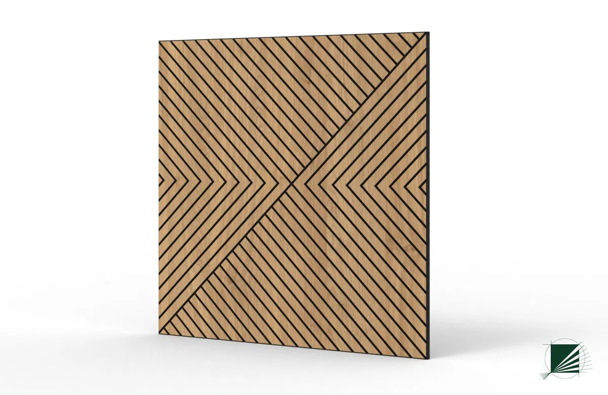 GrooveCraft Milled Acoustic Wall Panels MDF - 2 on white background DecorMania UK