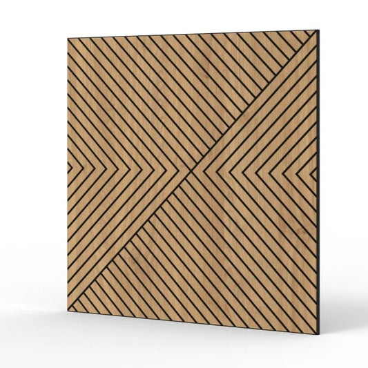 GrooveCraft Milled Acoustic Wall Panels MDF - 2 on white background DecorMania UK