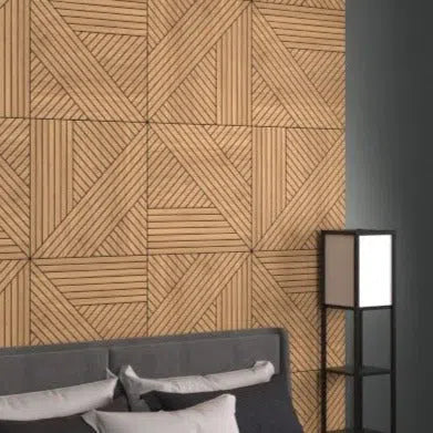 GrooveCraft Milled Acoustic Wall Panels MDF - 3 in bedroom interior DecorMania UK