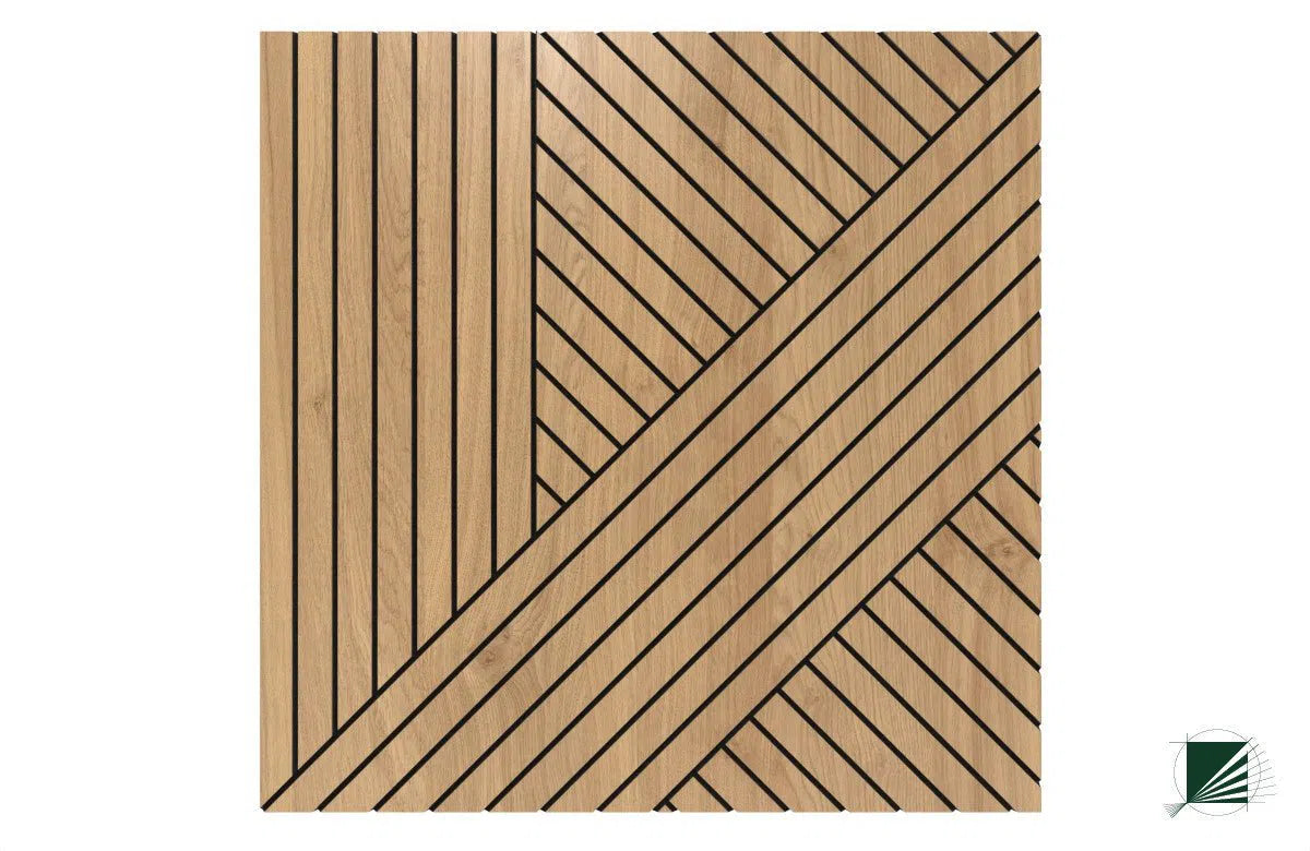 GrooveCraft Milled Acoustic Wall Panels MDF - 3 on white background DecorMania UK