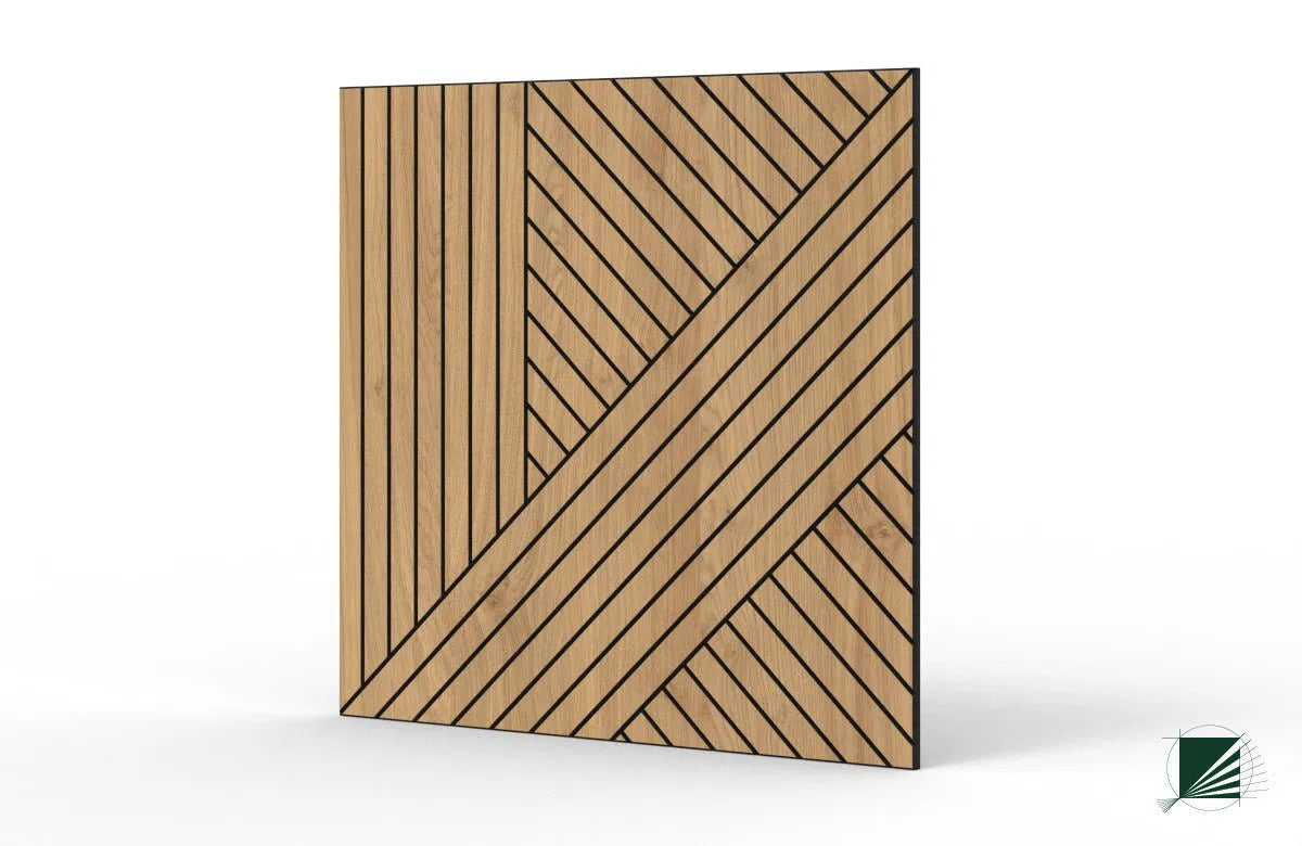 GrooveCraft Milled Acoustic Wall Panels MDF - 3 on white background DecorMania UK