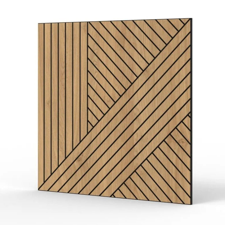 GrooveCraft Milled Acoustic Wall Panels MDF - 3 on white background DecorMania UK