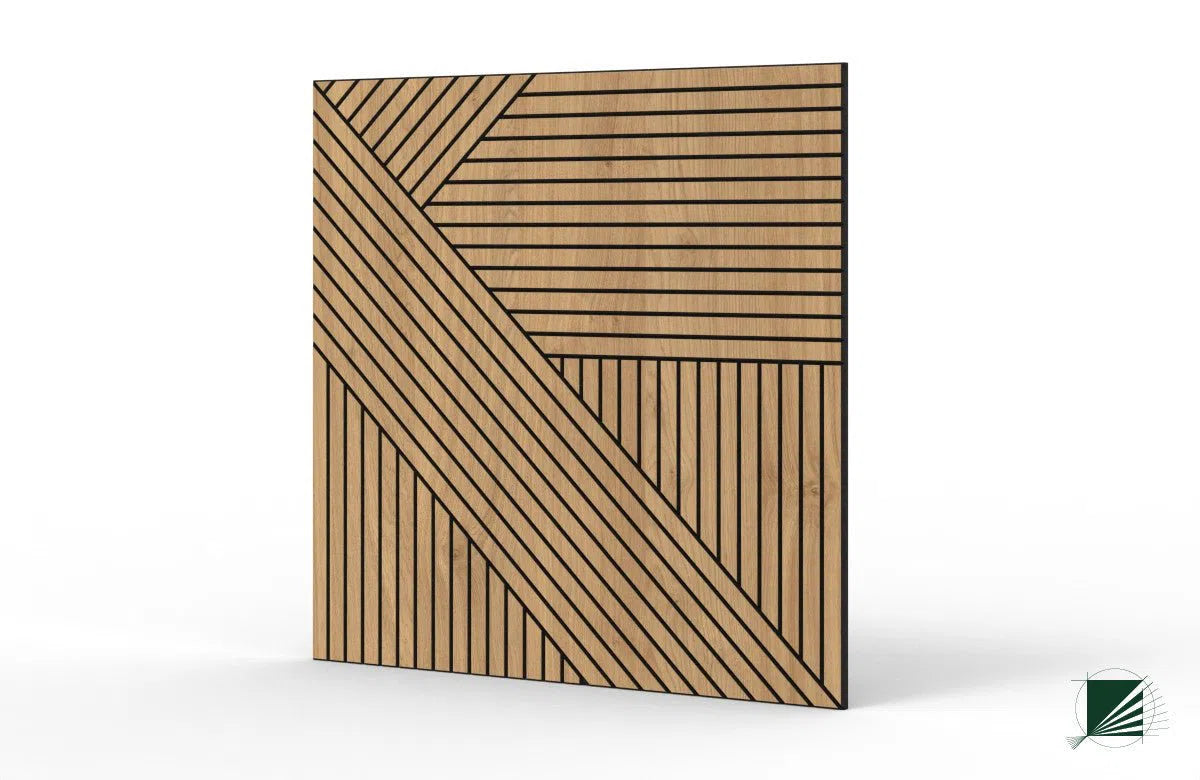 GrooveCraft Milled Acoustic Wall Panels MDF - 4 on white background DecorMania UK