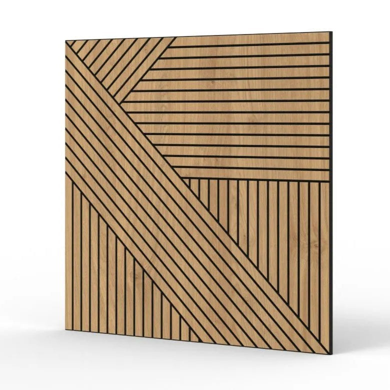 GrooveCraft Milled Acoustic Wall Panels MDF - 4 on white background DecorMania UK