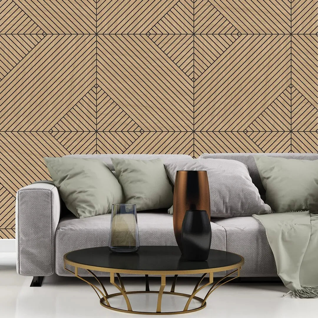 GrooveCraft Milled Acoustic Wall Panels MDF - 5 in living room interior UK