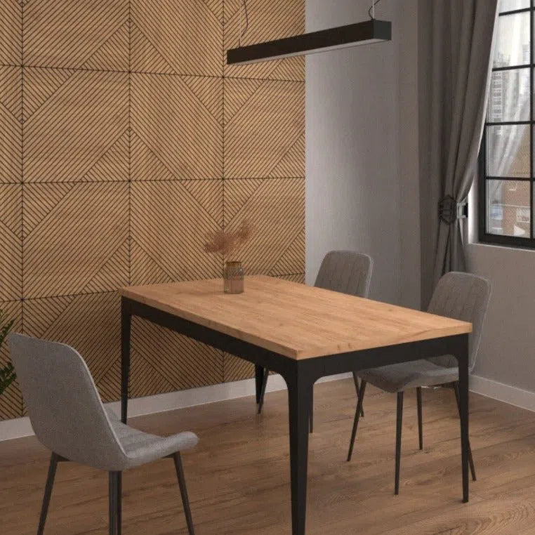 GrooveCraft Milled Acoustic Wall Panels MDF - 5 in dining room interior UK