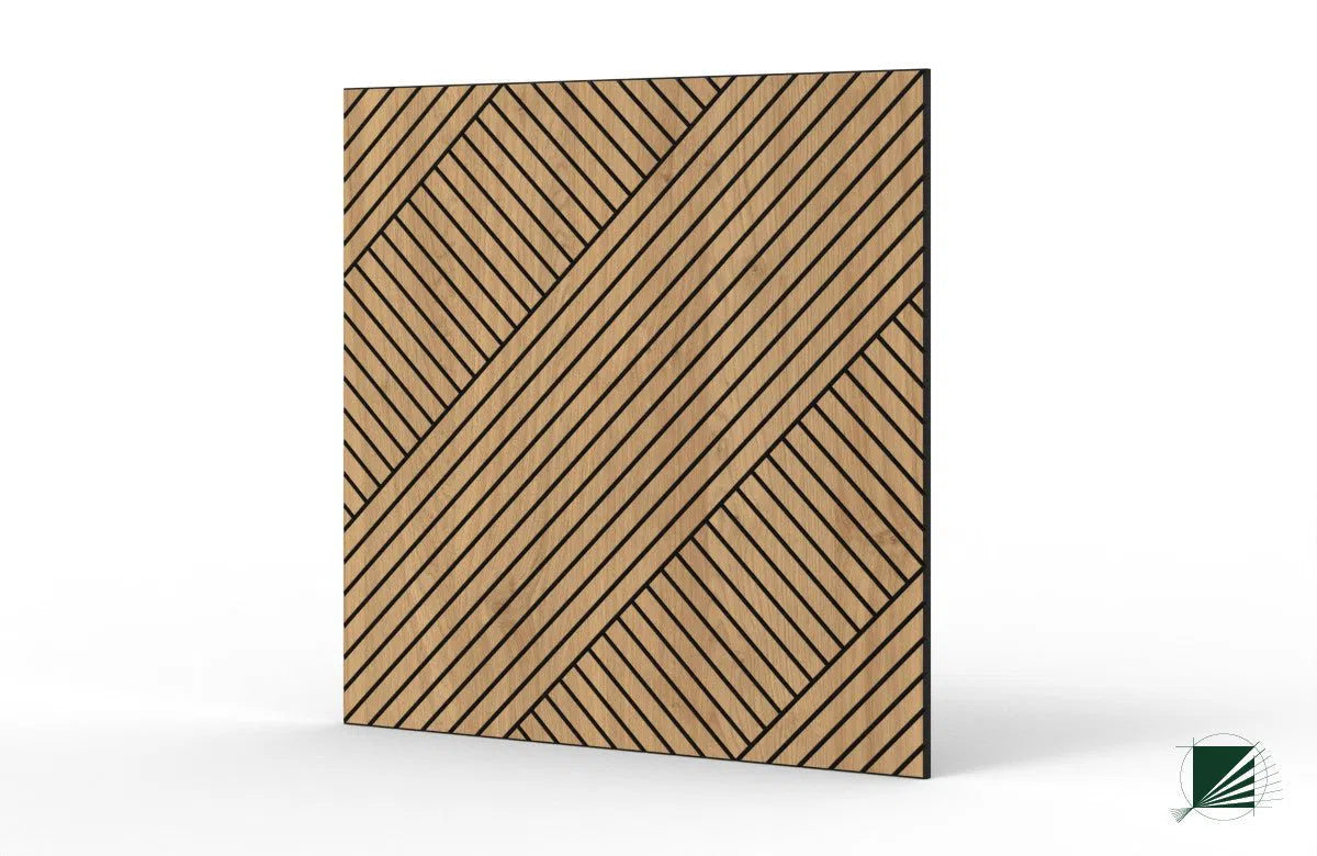 GrooveCraft Milled Acoustic Wall Panels MDF - 6 on white background DecorMania UK