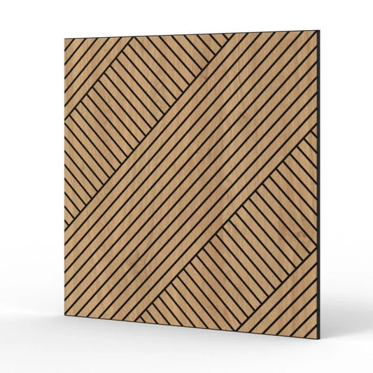 GrooveCraft Milled Acoustic Wall Panels MDF - 6 on white background DecorMania UK