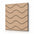 Angled product view of a square oak veneer acoustic wall panel with repeating horizontal wave grooves