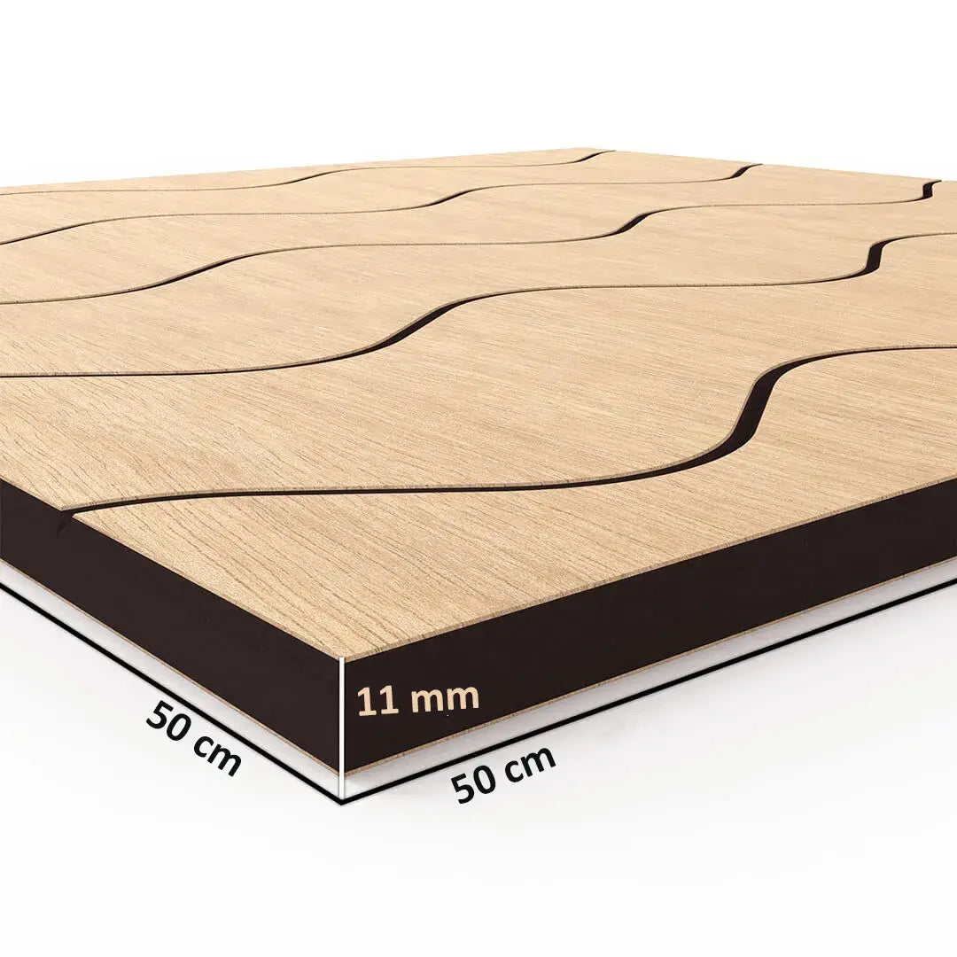 Modern GrooveCraft Milled Acoustic Wall Panels MDF – Model 8 on white background Decormania UK