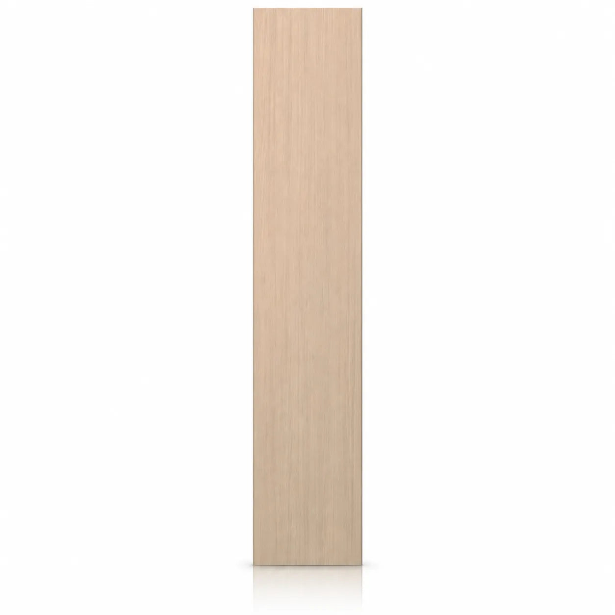 Tall light oak veneered MDF wall panel displayed vertically with a subtle shadow on a white background