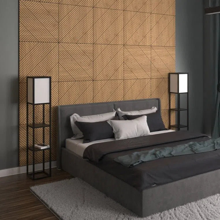 GrooveCraft Milled Acoustic Wall Panels Sample on white background DecorMania UK