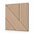 Square light oak acoustic MDF wall panel with geometric diagonal and vertical grooves, shown with a soft shadow on a white background