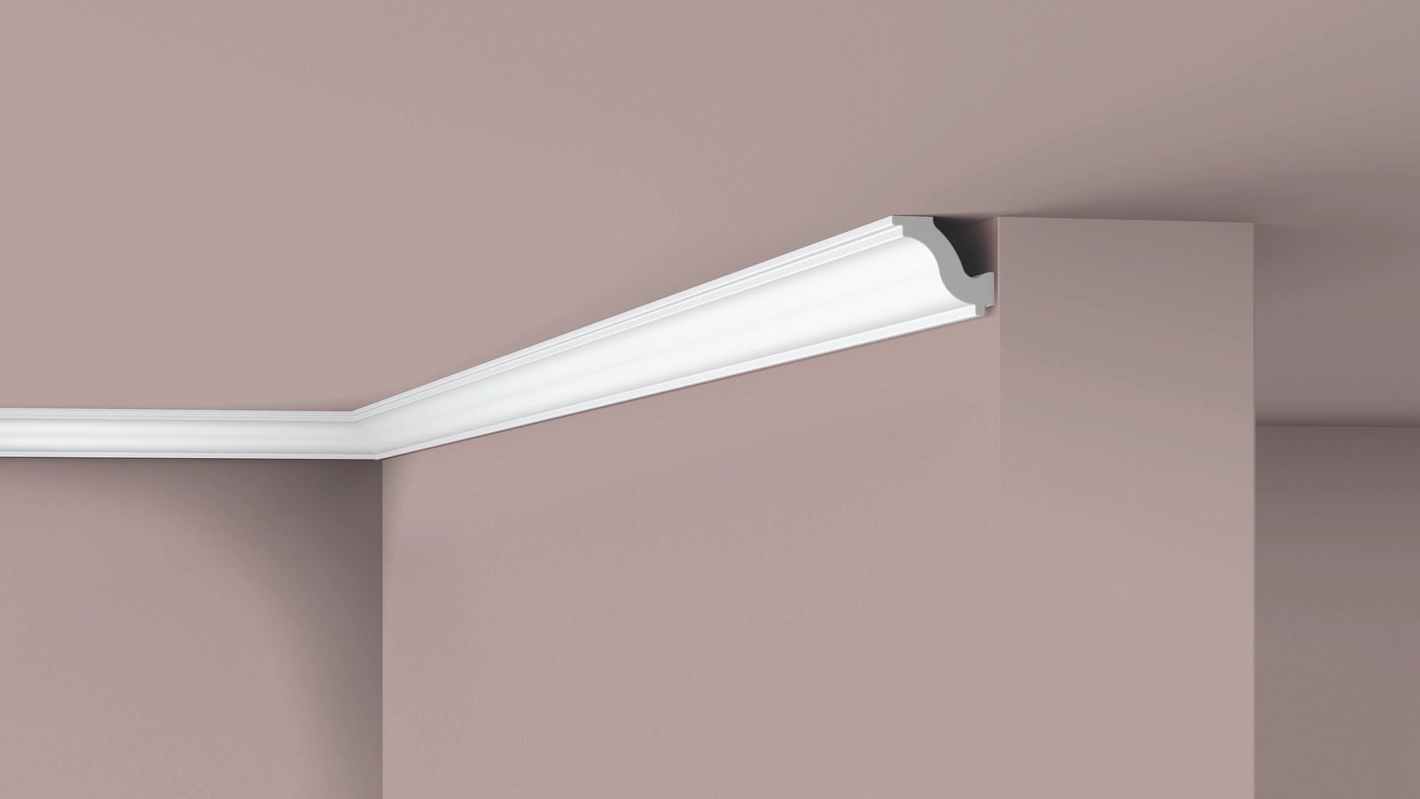 NOMASTYL® NMC 2m Ceiling Coving on plain wall and ceiling Decormania UK