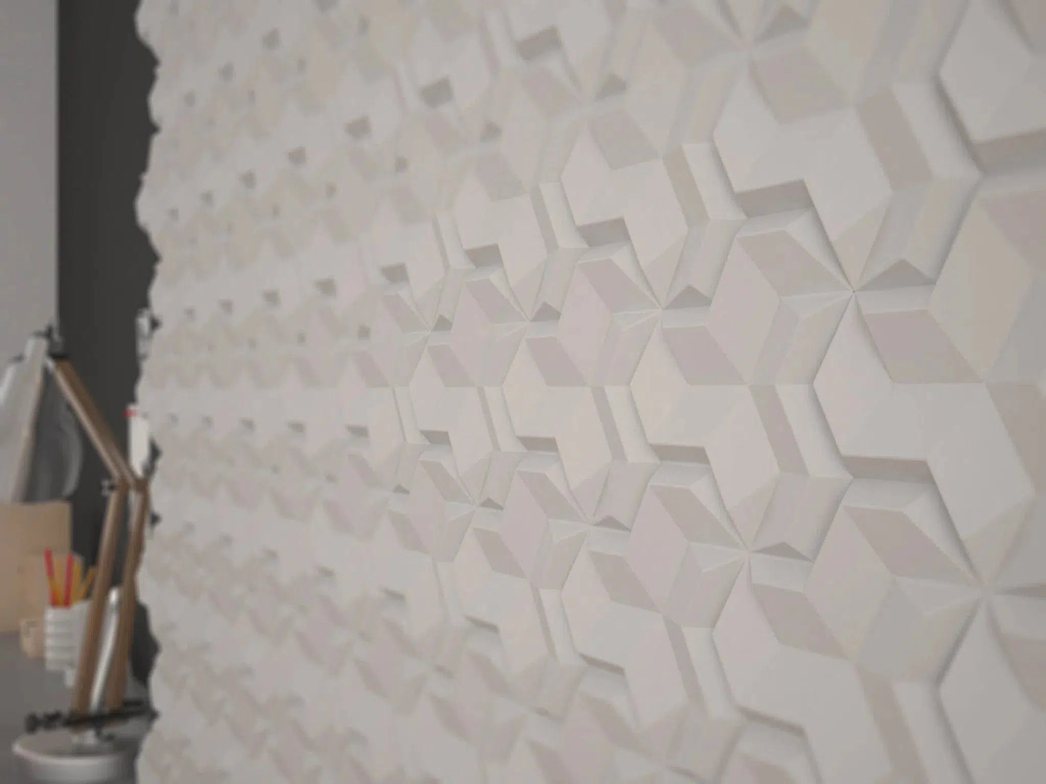 HEXA.2 3D Decorative Wall Panels - Polystyrene on dark background | DecorMania UK