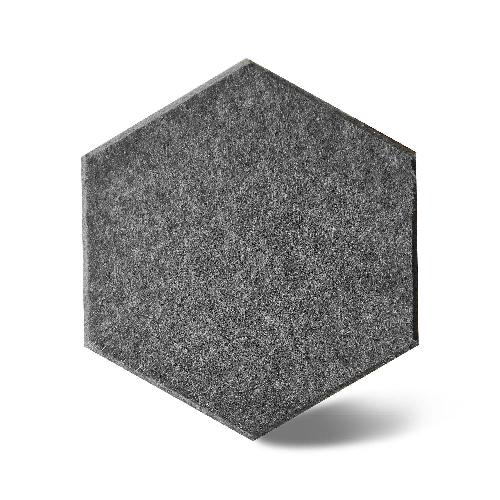 Close-up view of HEXA 3D Felt PET Wall Panels - DARK GREY | DecorMania UK