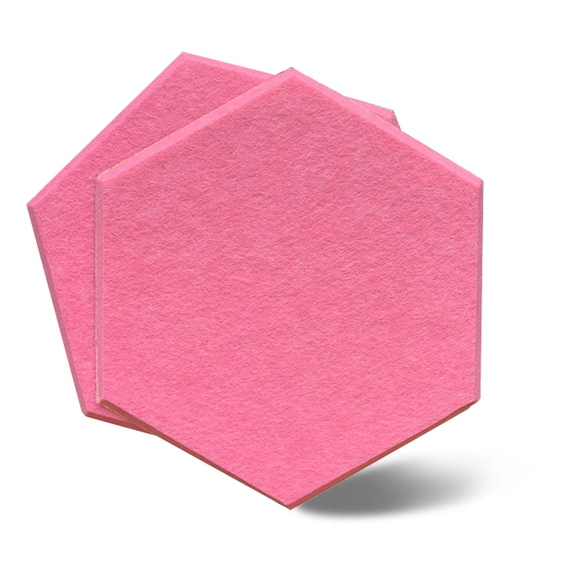 Close-up view of HEXA 3D Felt PET Wall Panels - PINK 3pcs. | DecorMania UK