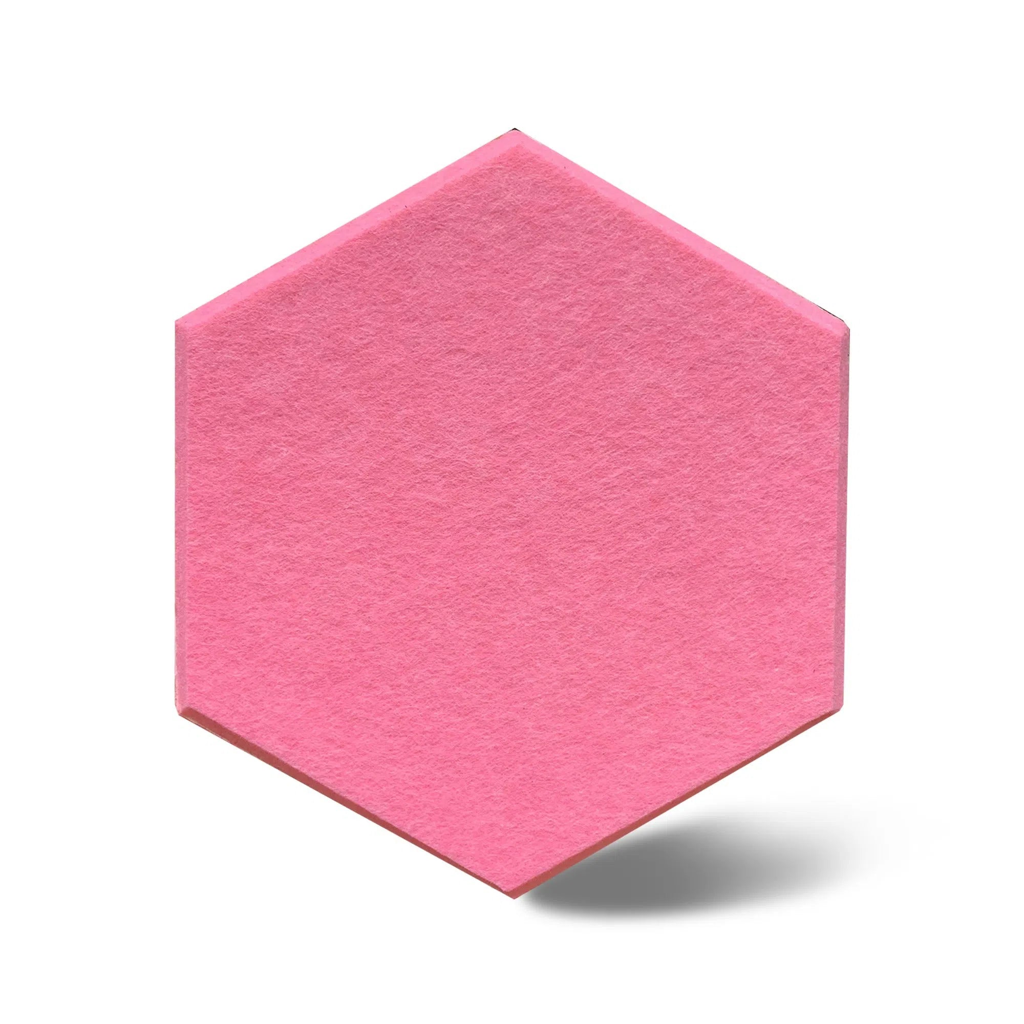 Close-up view of HEXA 3D Felt PET Wall Panels Sample - PINK | DecorMania UK
