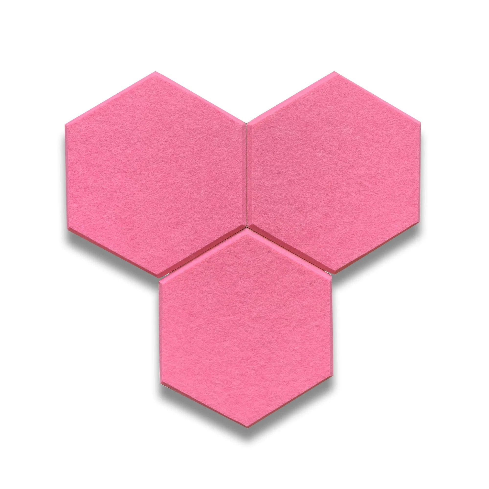 Close-up view of HEXA 3D Felt PET Wall Panels Sample PINK | DecorMania UK