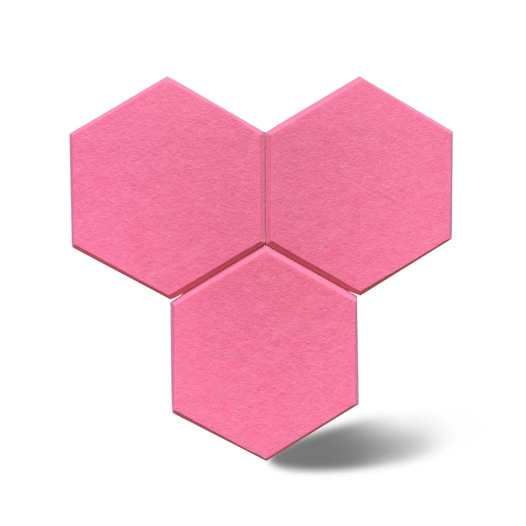 Close-up view of HEXA 3D Felt PET Wall Panels Sample PINK | DecorMania UK