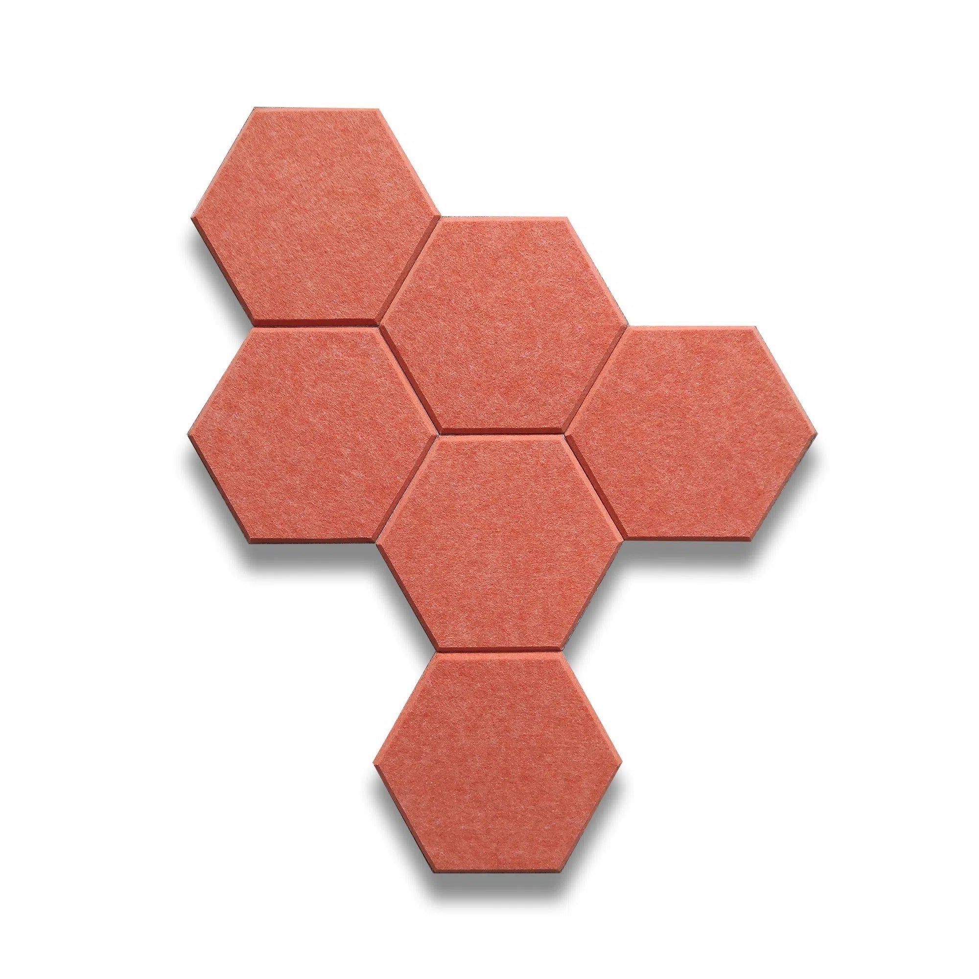 Close-up view of HEXA 3D Felt PET Wall Panels Sample - ORANGE  | DecorMania UK