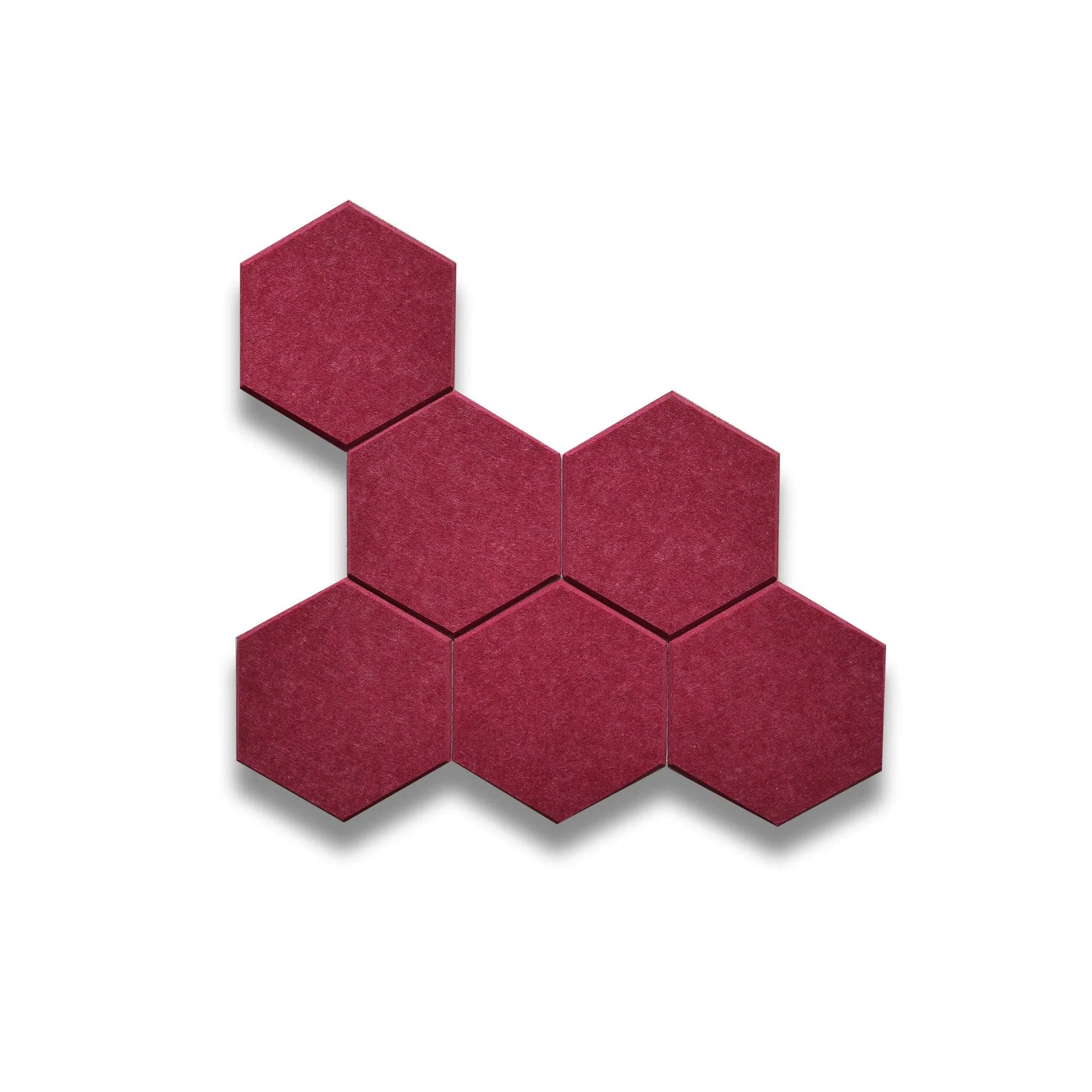 Close-up view of HEXA Felt 3D PET Wall Panels Sample - RED  | DecorMania UK