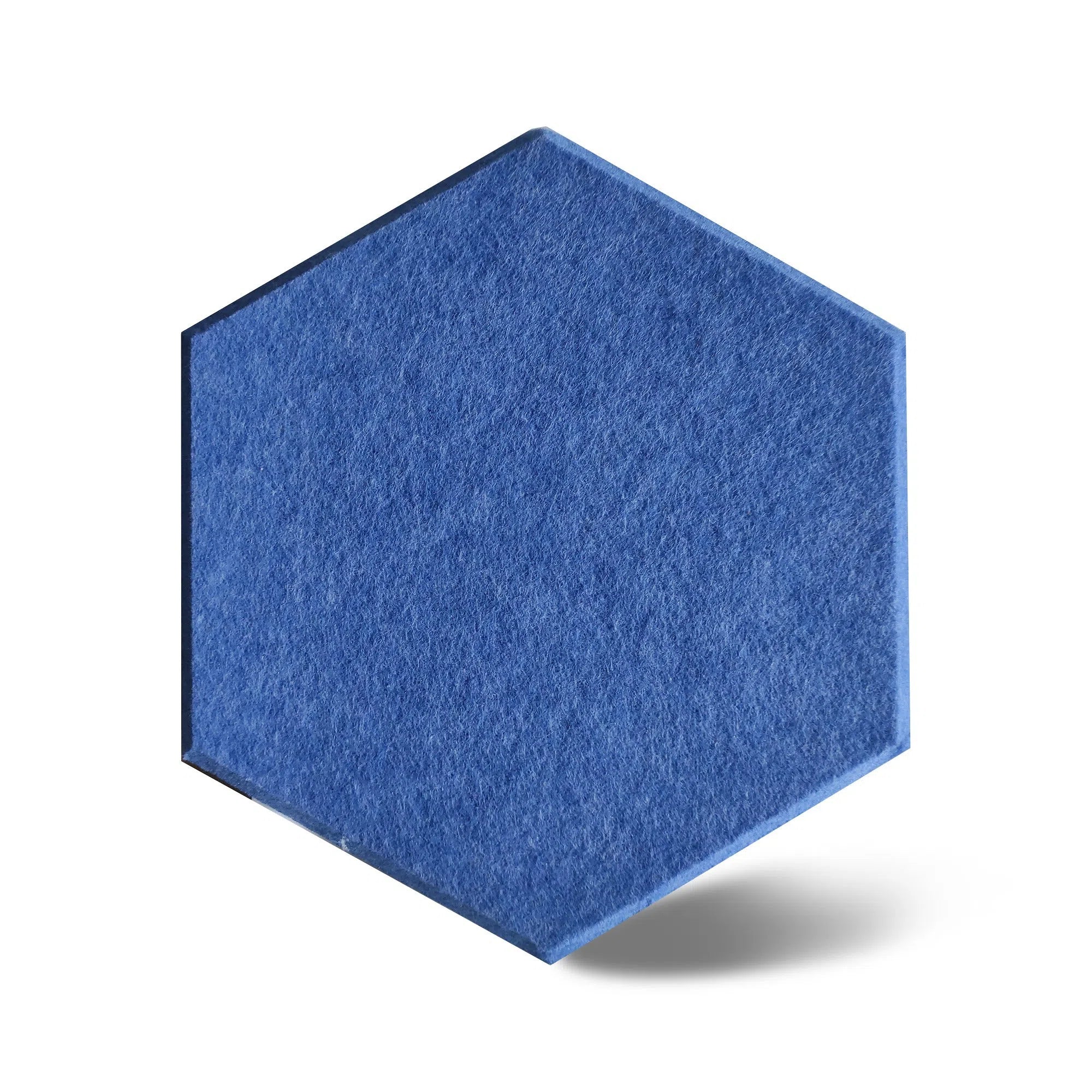 Close-up view of HEXA 3D Felt PET Wall Panels Sample Blue | DecorMania UK