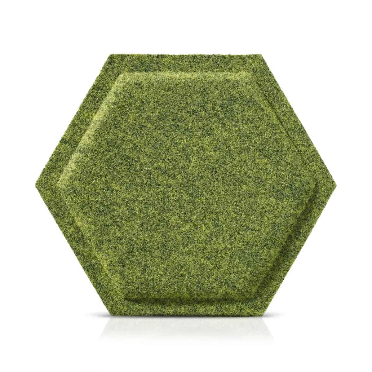 HEXA BOLD Acoustic 3D Felt Wall Panels on white background OLIVE Multipack Decormania UK