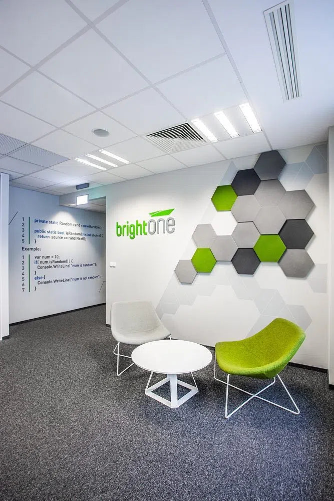 HEXA M 3D Soft Acoustic Wall Panels 3D in office interior | DecorMania UK