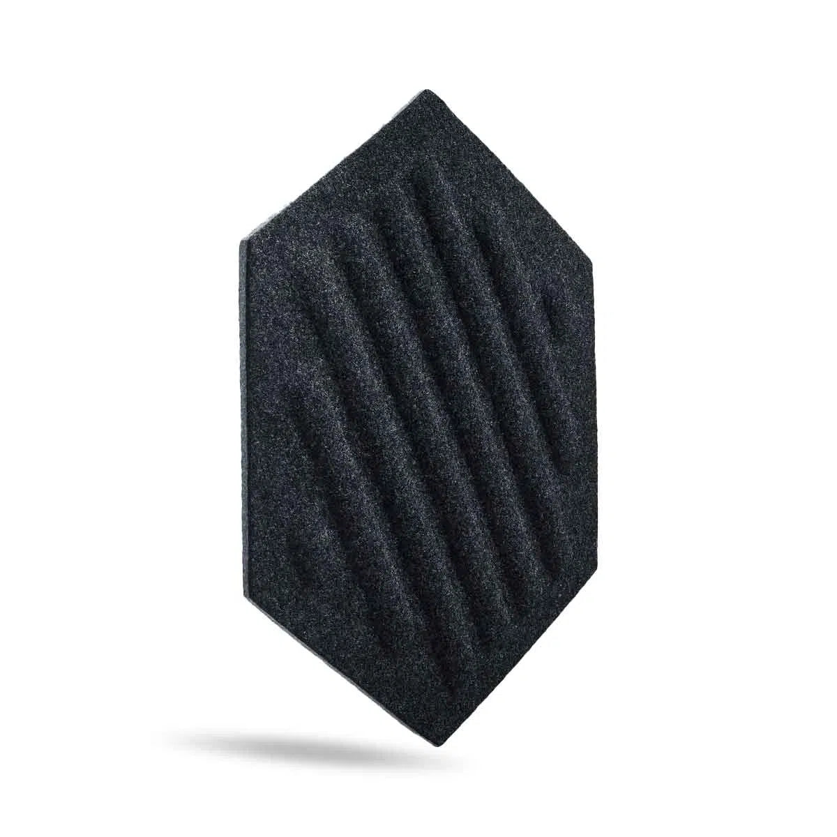 HEXA RIFT 3D Acoustic Felt Wall Panels on white background BLACK Multipack Decormania UK