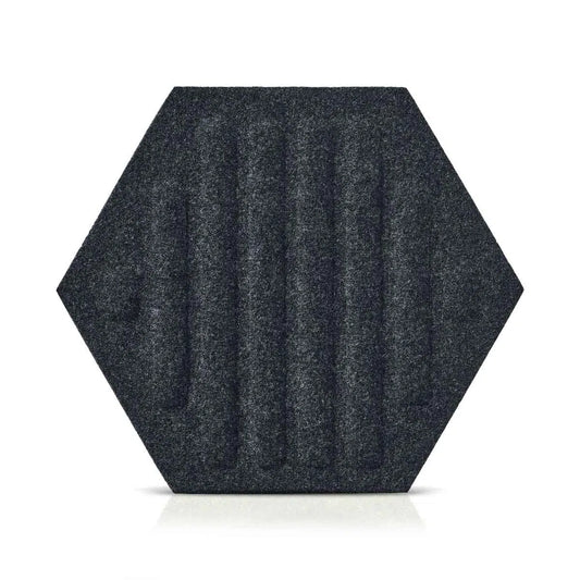 HEXA RIFT Acoustic 3D Felt Wall Panels on white background BLACK Multipack Decormania UK