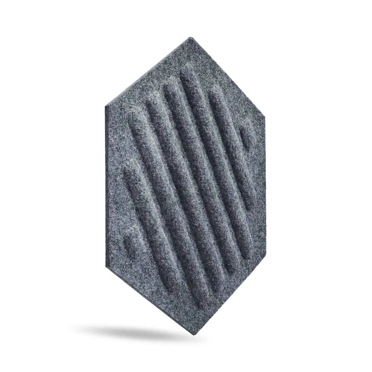 HEXA RIFT Acoustic 3D Felt Wall Panels on white background GREY Multipack Decormania UK