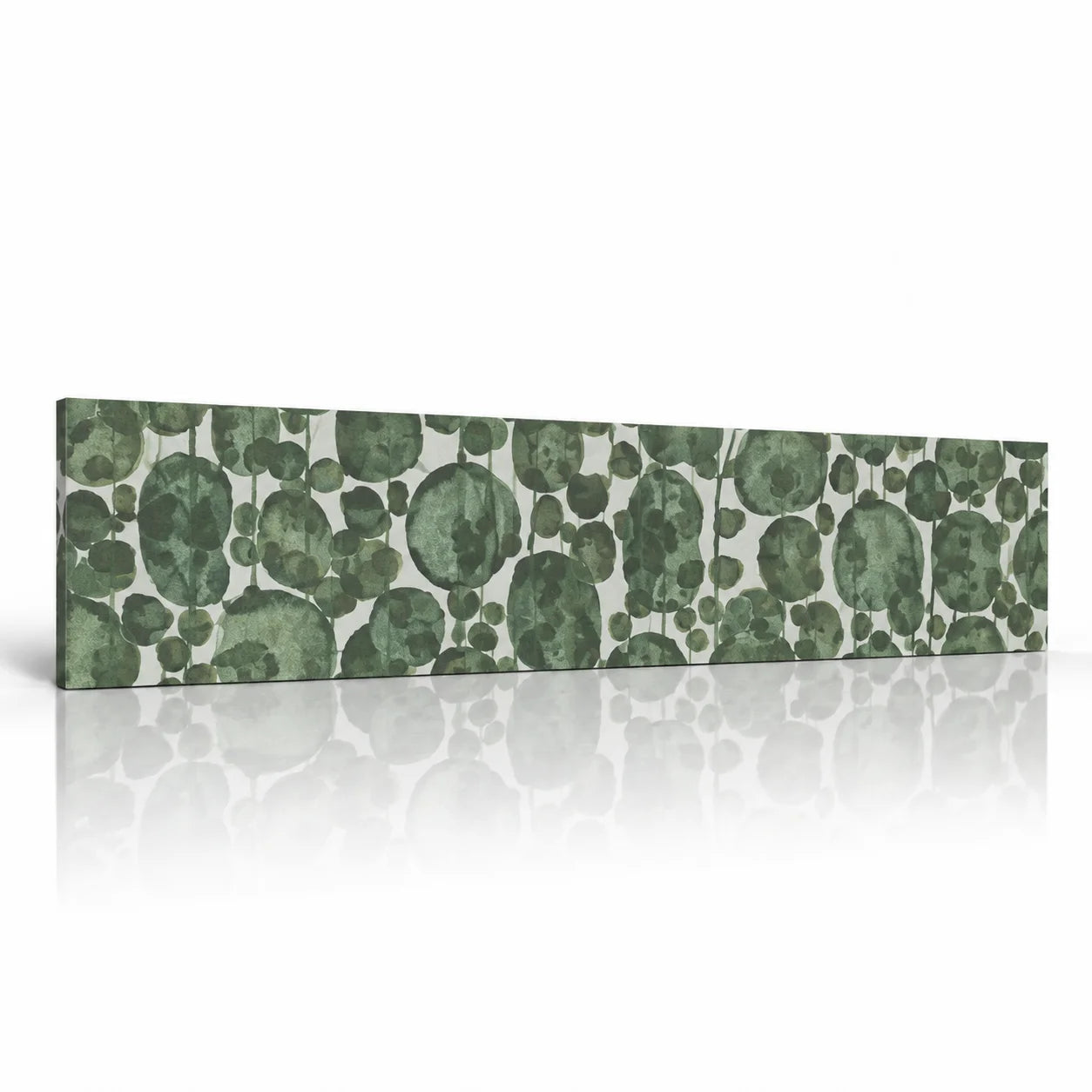 Mineral Composite Panel Hanging Plants with green botanical pattern on white background
