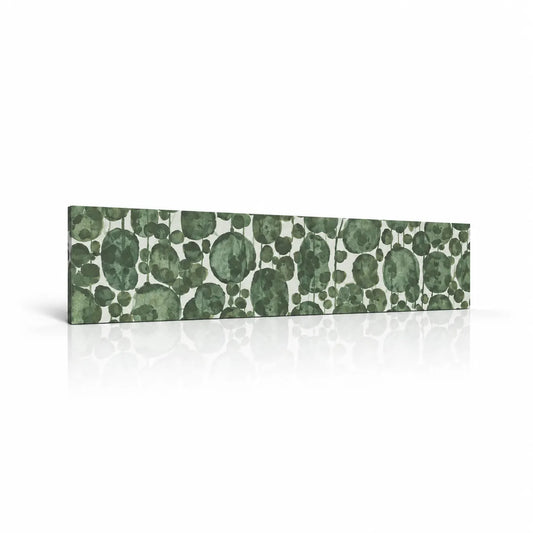 Mineral Composite Panel Hanging Plants with green botanical pattern on white background