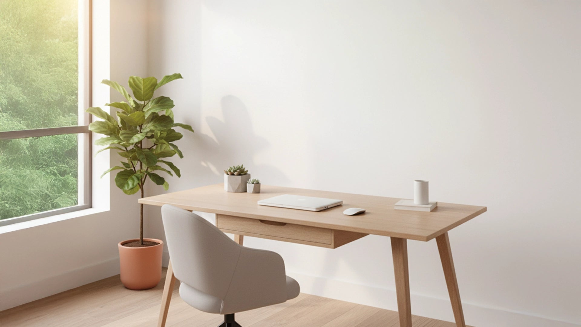 Before & After with Our Felt Ceiling Acoustic Baffles in cozy office interior