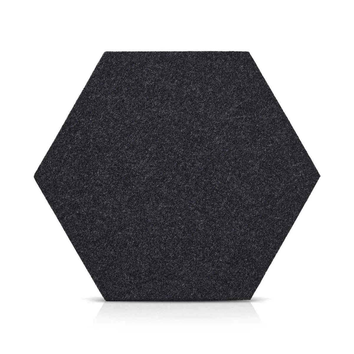 Hexa FLAT Acoustic Felt Wall Panels on white background BLACK Multipack Decormania UK